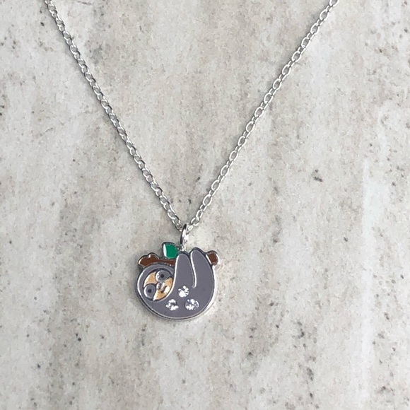 925 Sterling Silver Sloth Necklace - Picture 3 of 16